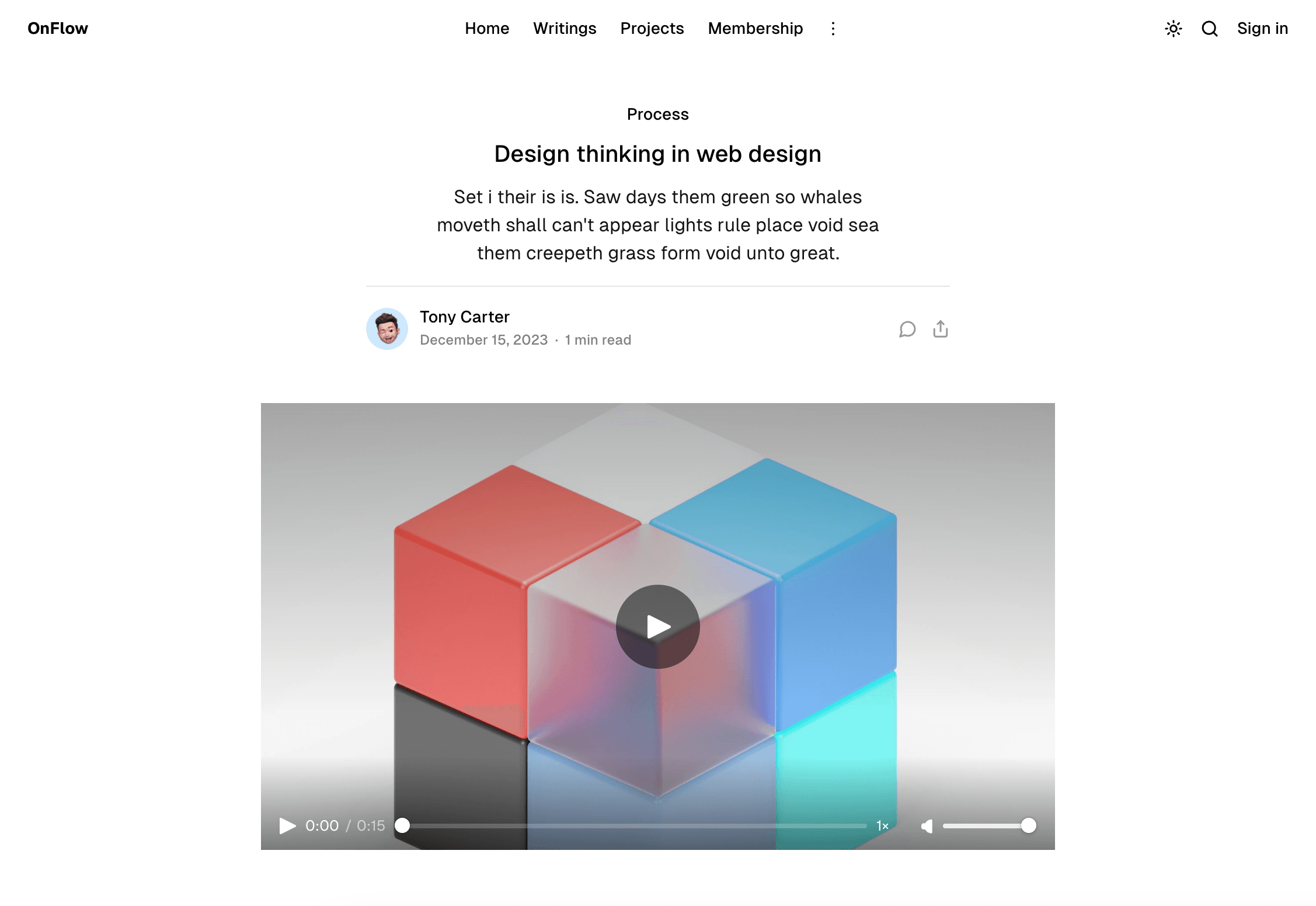 OnFlow theme post featured video