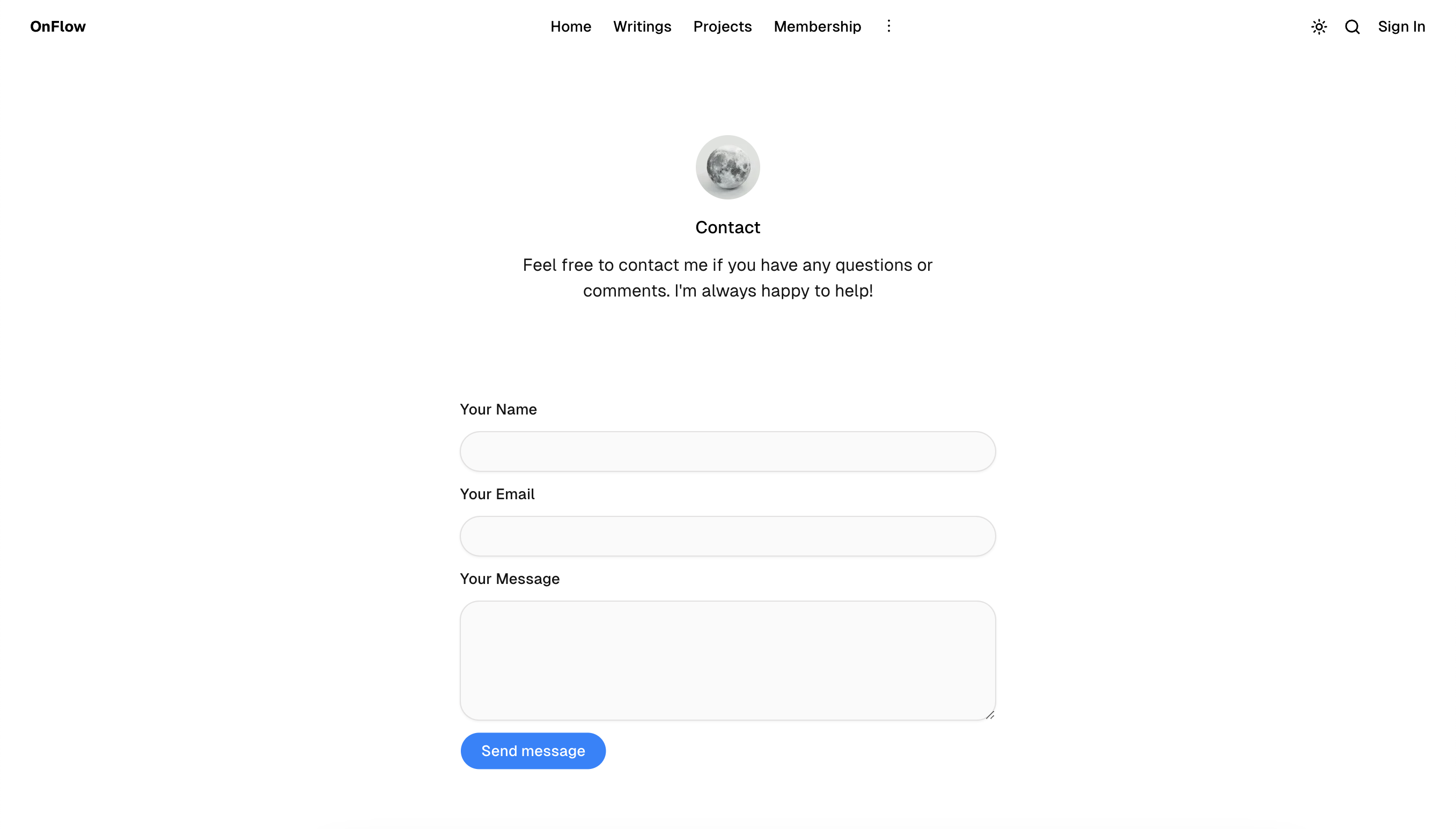 OnFlow theme Contact page