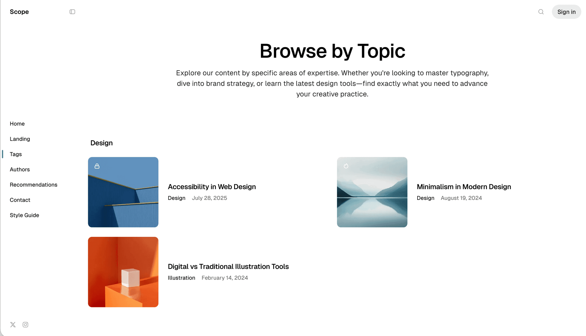 Tags Page